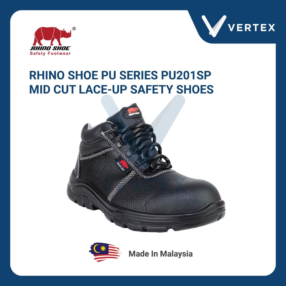 PU201SP Rhino Mid Cut Lace Up Safety Shoe