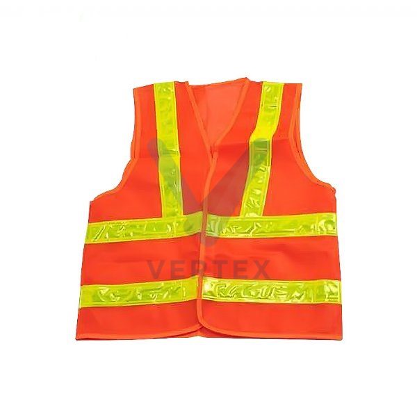 Safety Vest With Reflective X Strip-orange