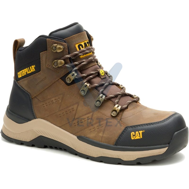 Caterpillar Inductor Leather MID S3S FO HRO SR ESD Shoe -Brown