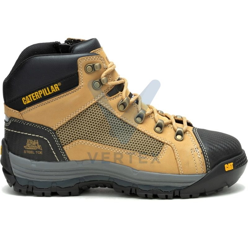 Caterpillar Convex Mid Zip Side Safety Shoe -Honey Reset