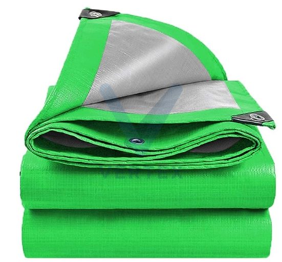 Waterproof Tarpaulin Sheet Green/Silver
