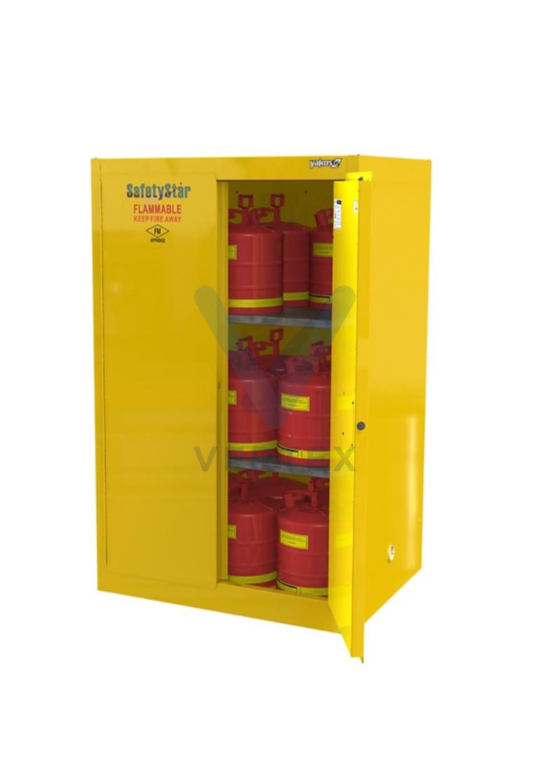 Safetystar Yellow lammable Safety Cabinet 90 Gallons Yellow Manual Closing 2 doors