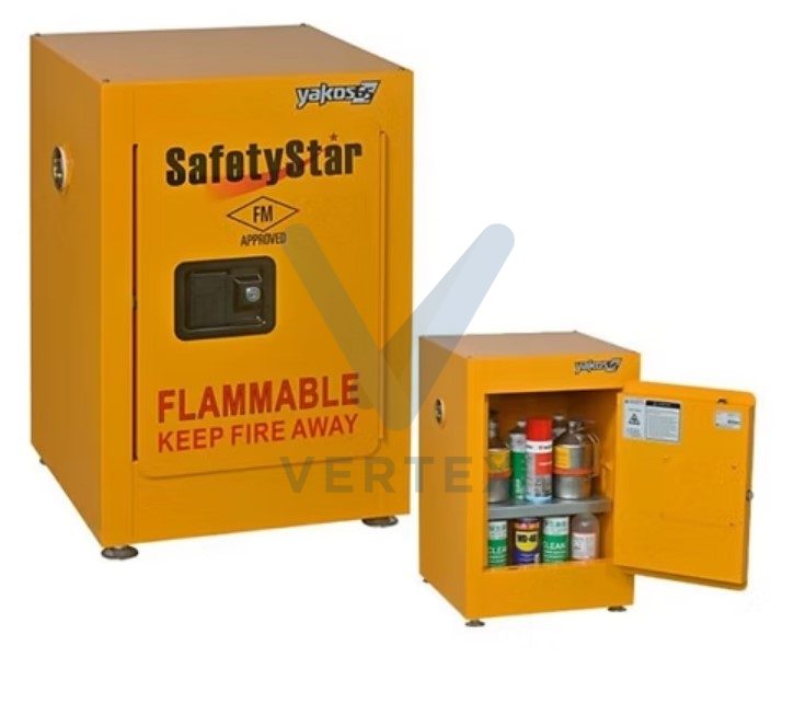 Safetystar Flammable Safety Cabinet 4 Gallons Yellow Manual Closing 1 Door