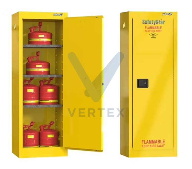 Safetystar Yellow Flammable Safety Cabinet 22 Gallon 1 Manual Close Doors