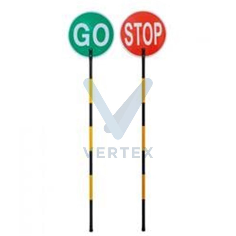 Traffic Stop-go Sign C/W Pole 182cm