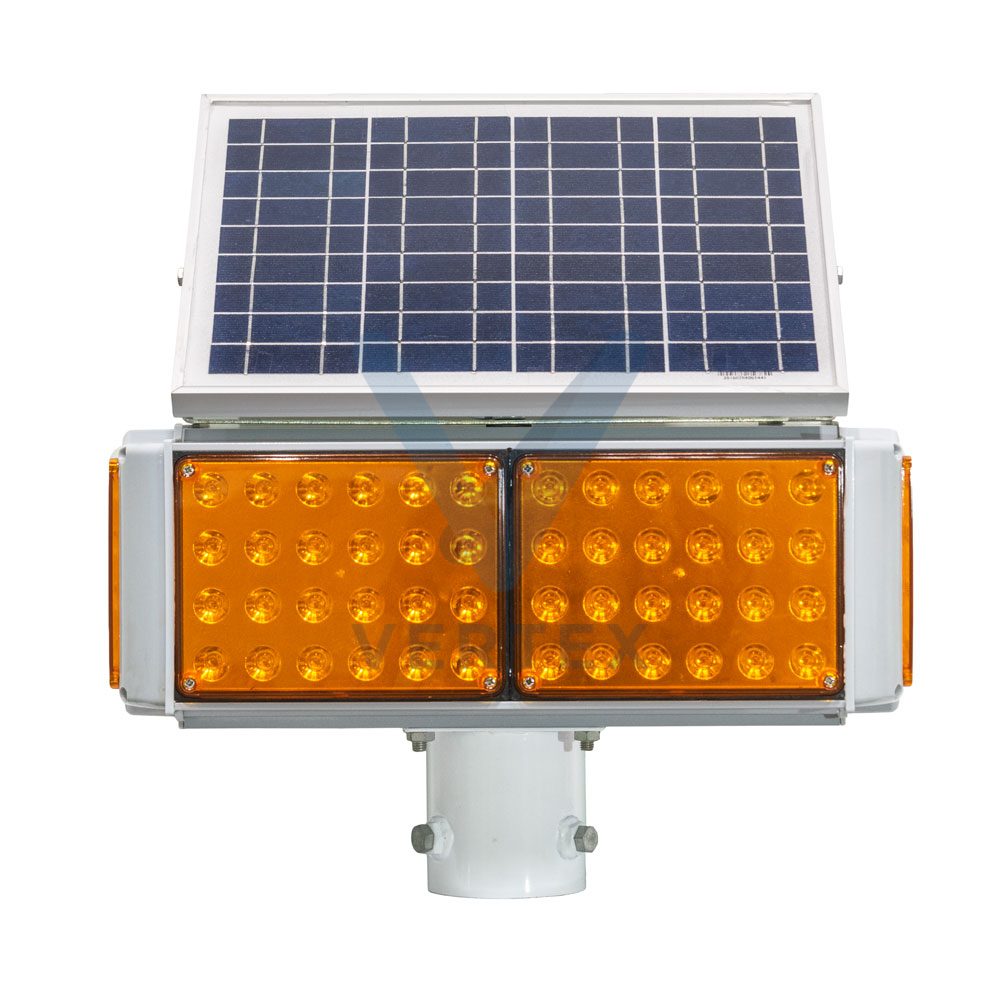 6 Panel strobe light with solar panel