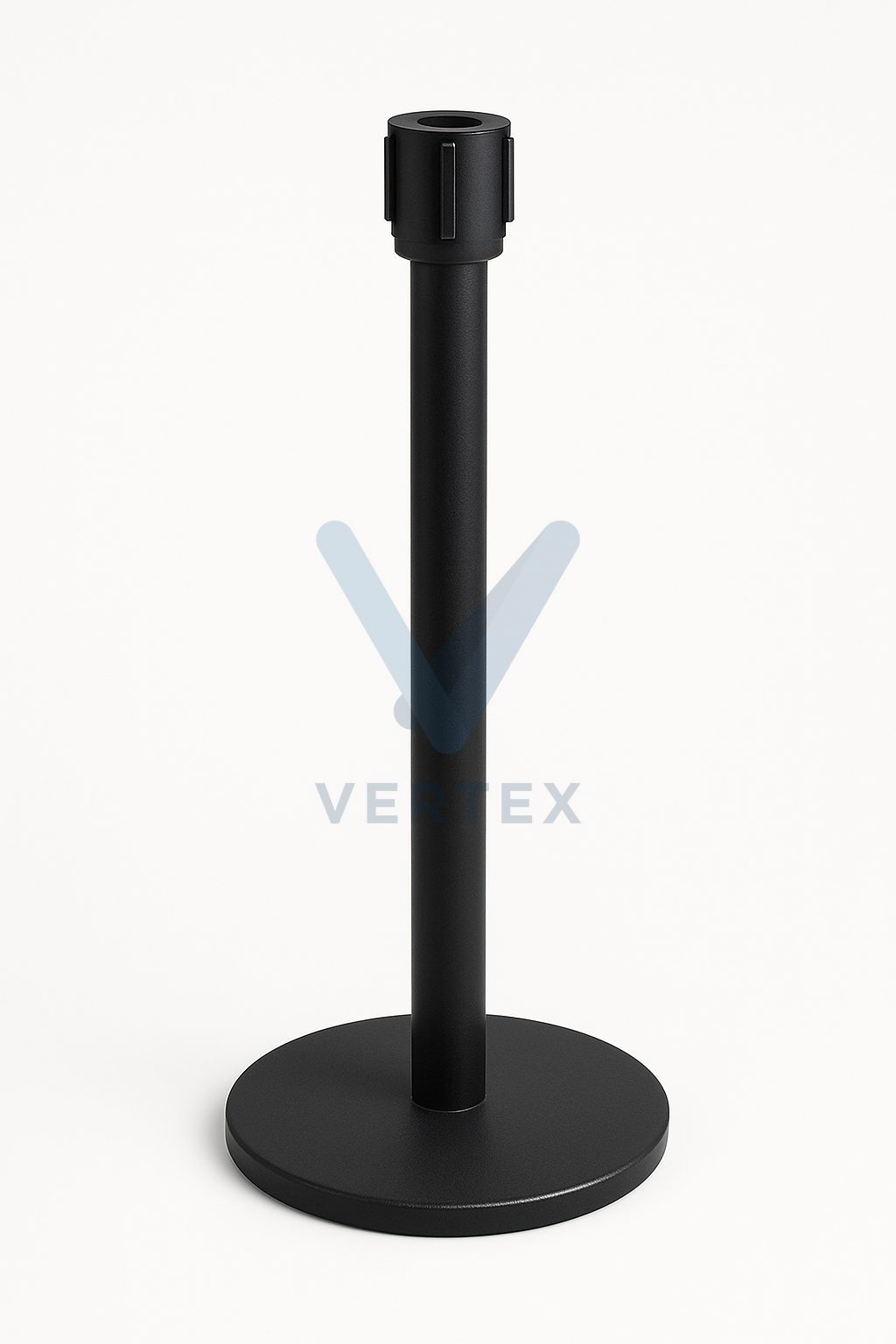 Epoxy Powder Coated Black Metal Queue Stand With 2M Red/ Blue or Black Belt (H)1000mm