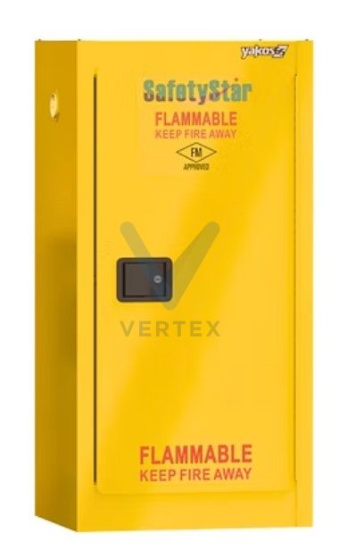 Safetystar Yellow Flammable Safety Cabinet 15 Gallon 1 Manual Close Doors